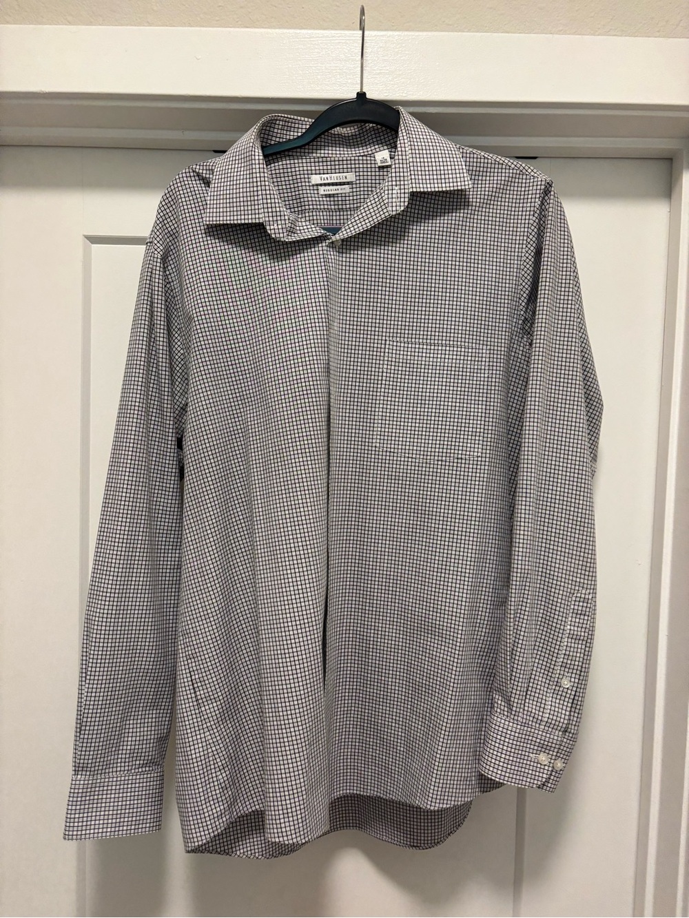 Van Heusen Black and White Micro-Check Dress Shirt